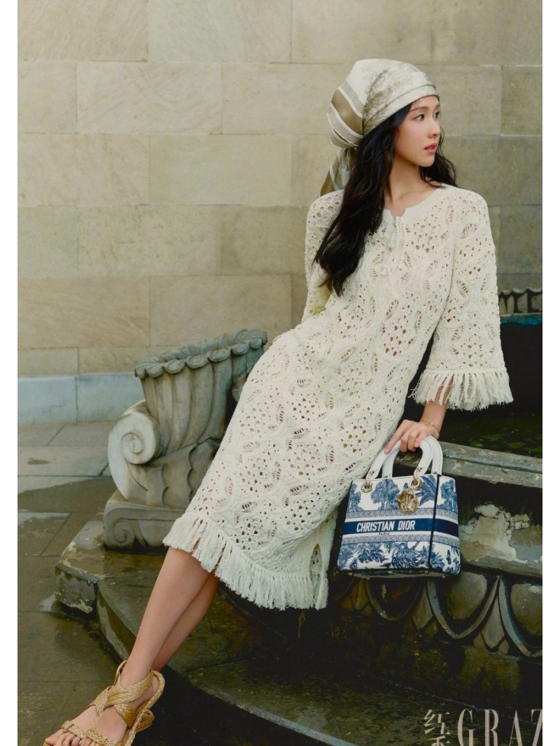 Dior Miss Dior Elegant Tassel Hollow-Out Dress - Luxe & Exclusive