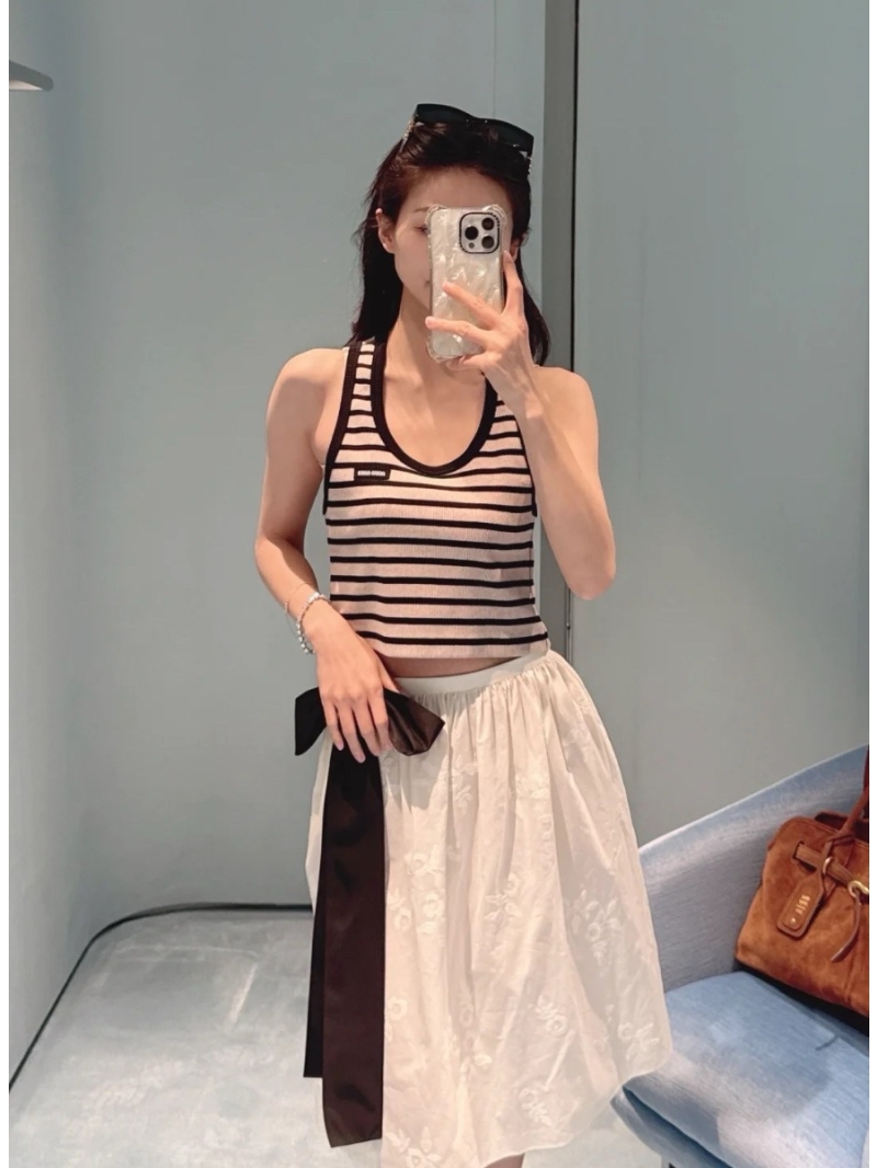 Miu Miu Striped U-Neck Cropped Tank Top - Chic Summer Exclusive