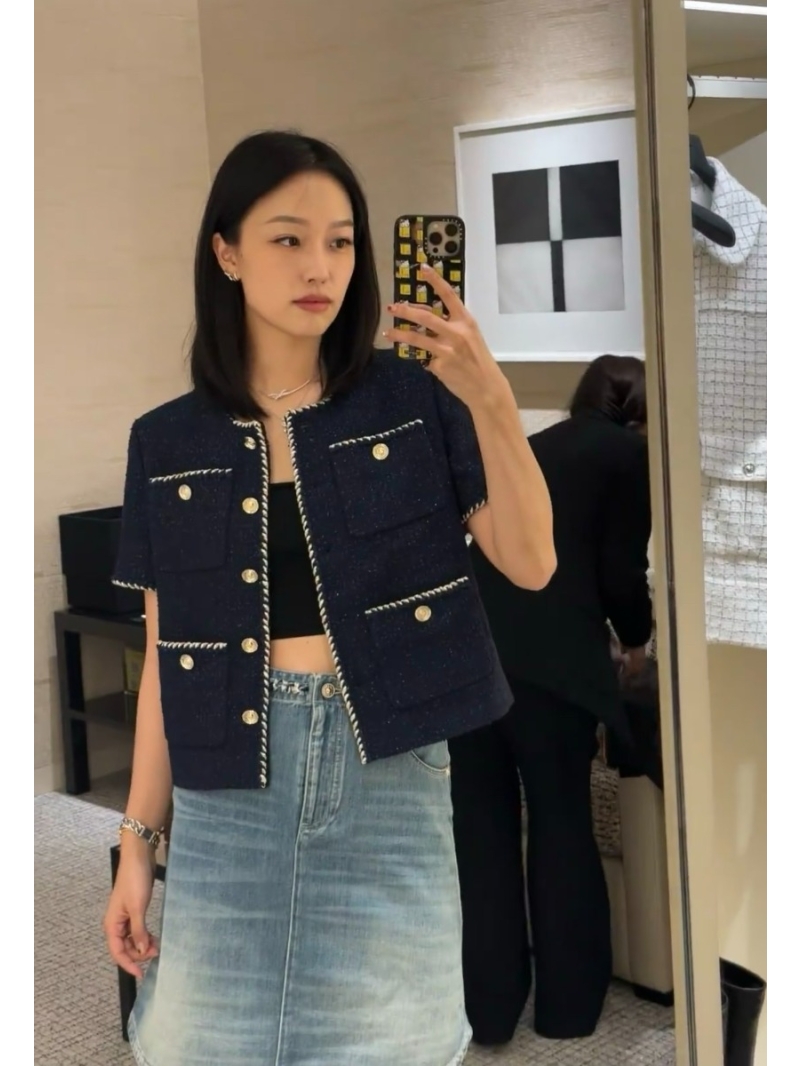 Chanel Coco Series Lace-Waist Denim Skirt - Luxe & Elegant