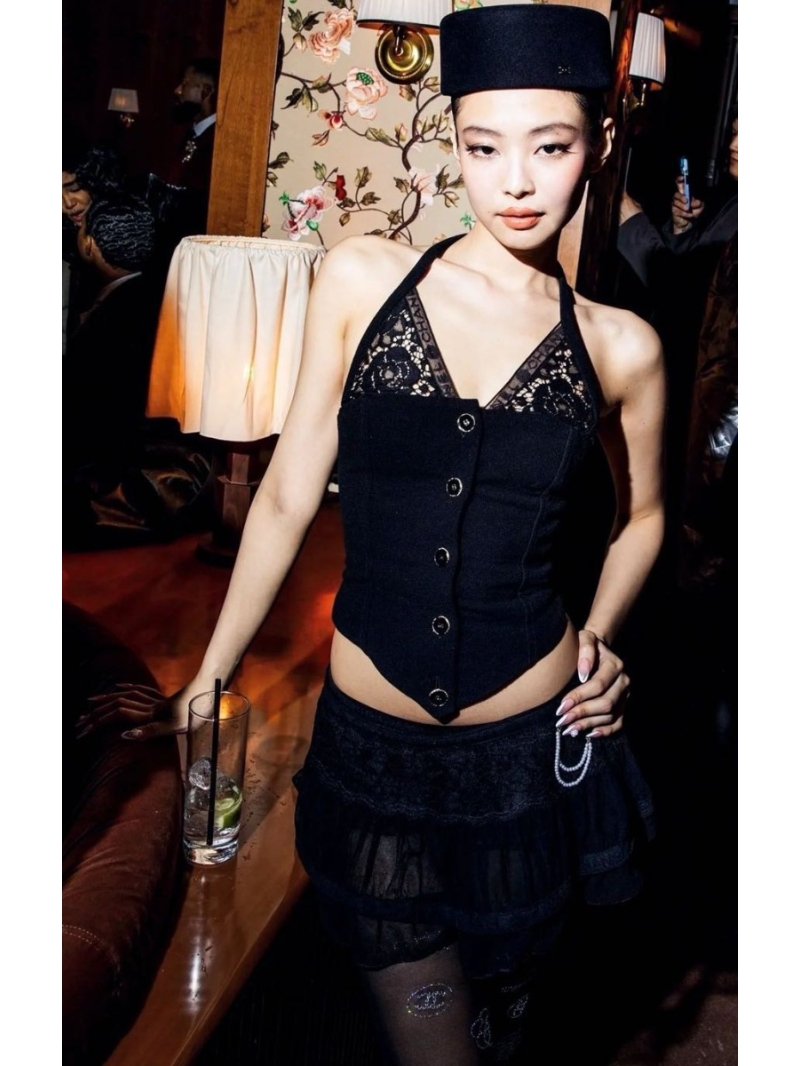 Chanel Exclusive Lace Bustier Halter Top - Slimming Backless Design in White