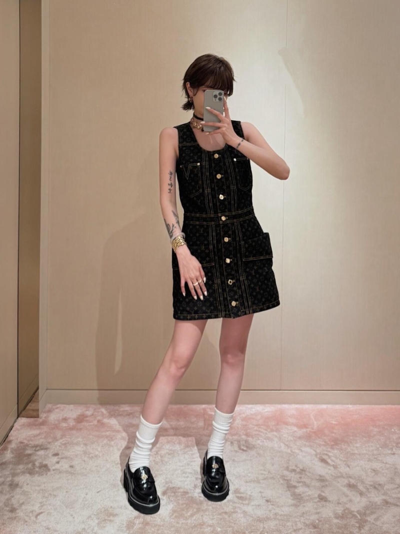 Louis Vuitton Spring/Summer Monogram Denim Vest Dress - Exclusive Luxe Design