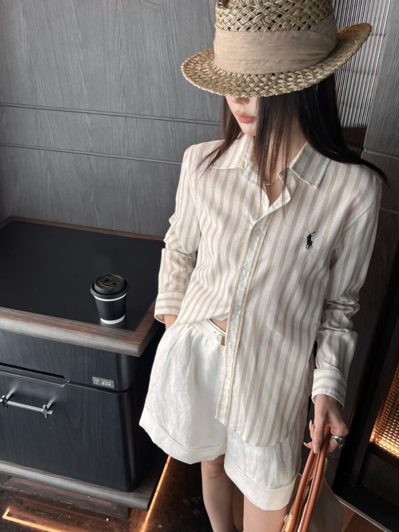 Ralph Lauren Long-Term Casual Grey Striped Shirt with Iconic Pony Embroidered Detail