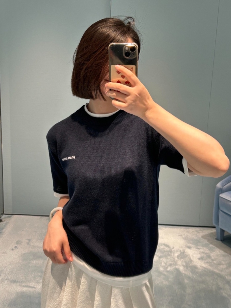 Miu Miu 25FW Early Fall Knit Top - Exclusive Two-Piece Illusion Design