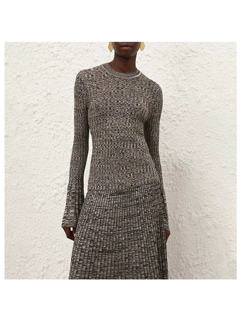 Zimmermann Exclusive Autumn/Winter Blend Yarn Round Neck Knit Top