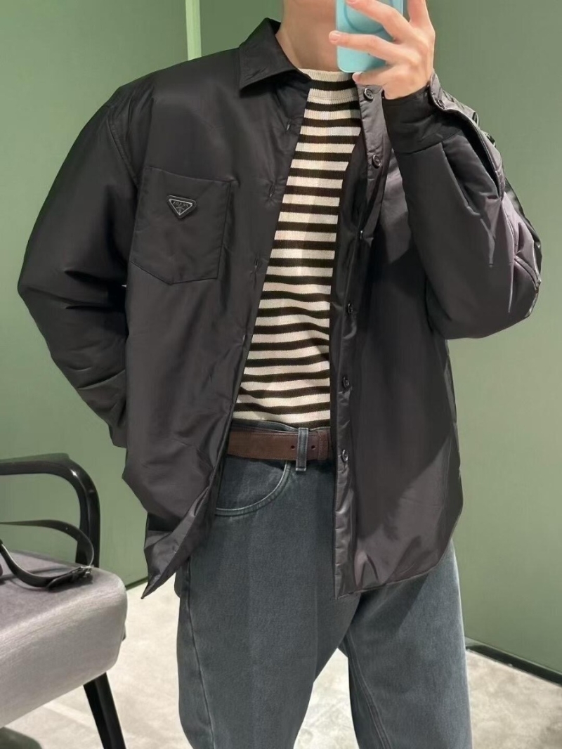Prada Black Re-Nylon Shirt Jacket | Luxe Oversized Fit with Enamel Triangle Logo