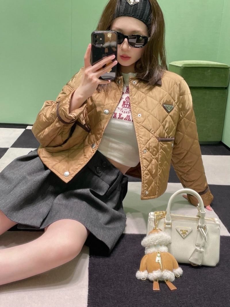 Prada 25FW Diamond Quilted Brown Short Jacket | Exclusive YB Development | Luxe Cotton Blend | Retro Chic