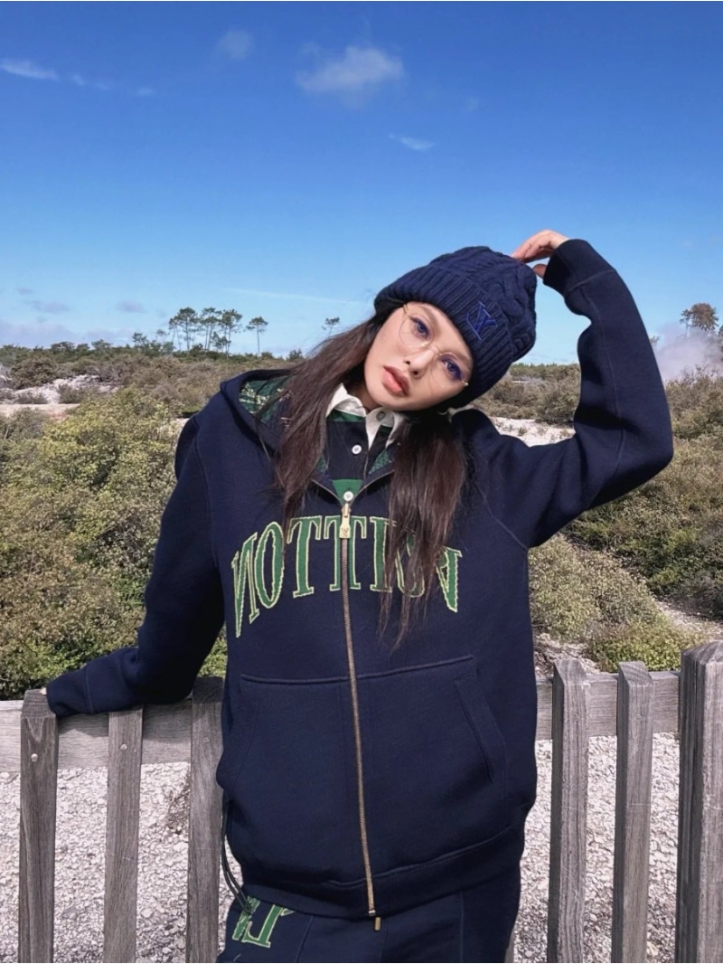 Louis Vuitton LV Unisex Reversible Monogram Hoodie in Imported Wool, Unisex Oversized Fit, American Collegiate Style