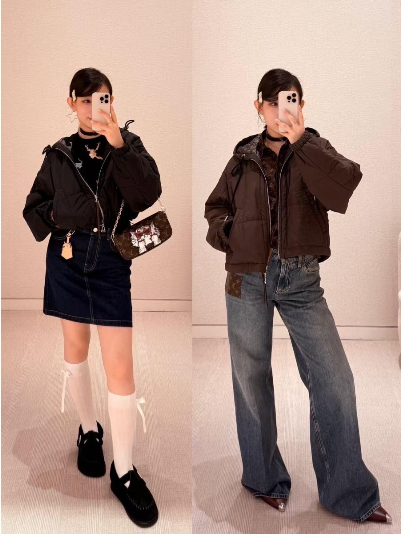 Louis Vuitton Monogram Hooded Puffer Jacket - 25FW Limited Edition Black Down Coat with Gold Hardware