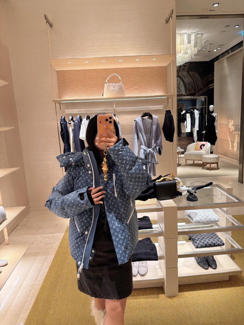 Louis Vuitton 25FW Ski Series Monogram Pixel Puffer Jacket in Slate Blue