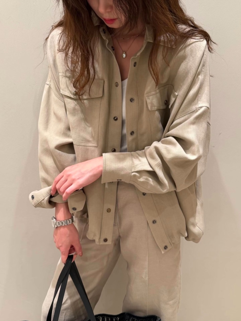 Brunello Cucinelli Polished Long-Staple Linen Adjustable Hem Shirt-Jacket in Oatmeal