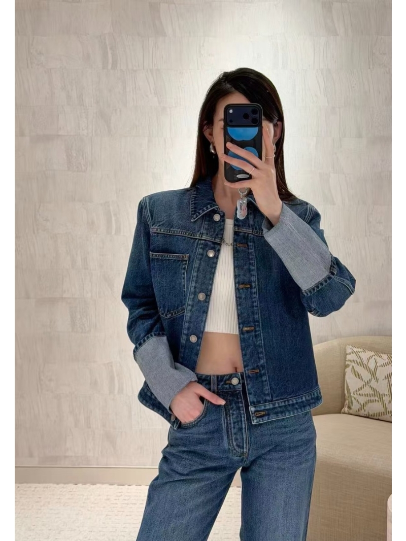 Louis Vuitton Bourgeoise Series Monogram Washed Raw Denim Jacket in Blue