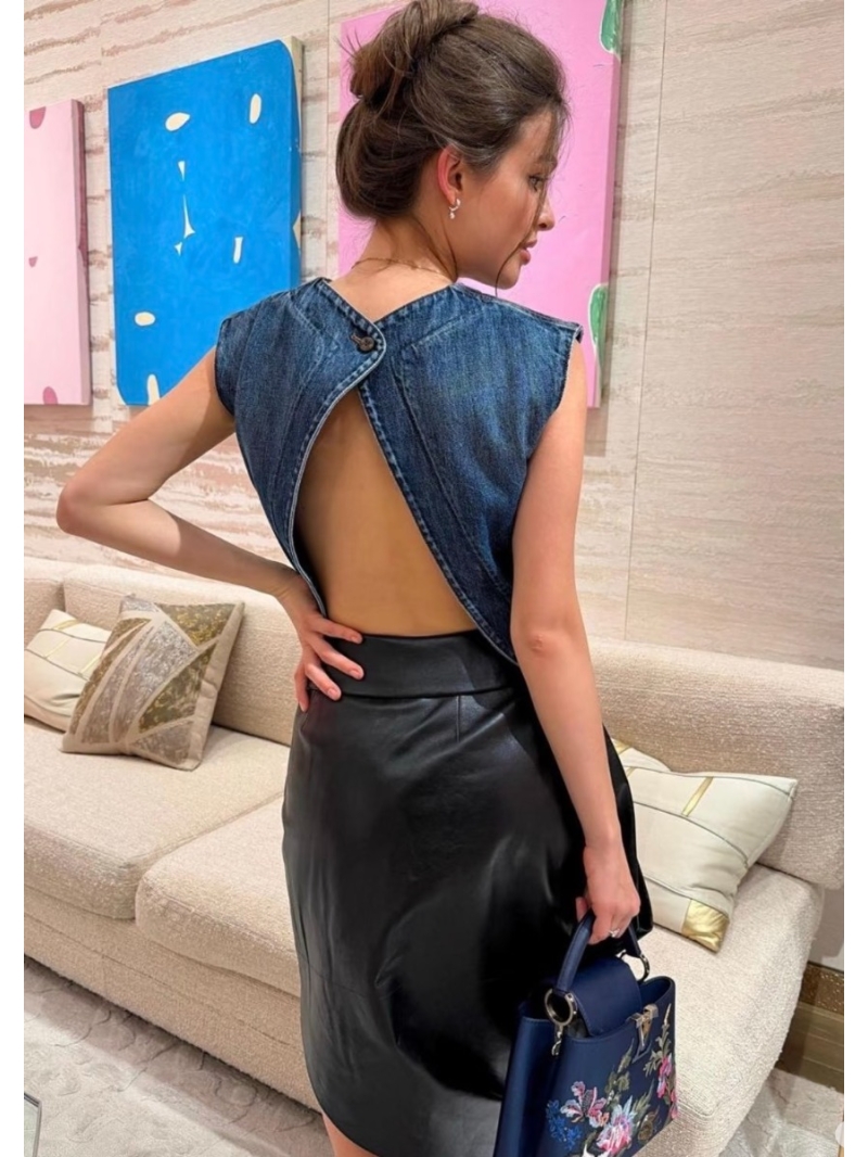 Louis Vuitton BOURGEOISE Reversible Washed Denim Monogram Vest in Indigo Blue