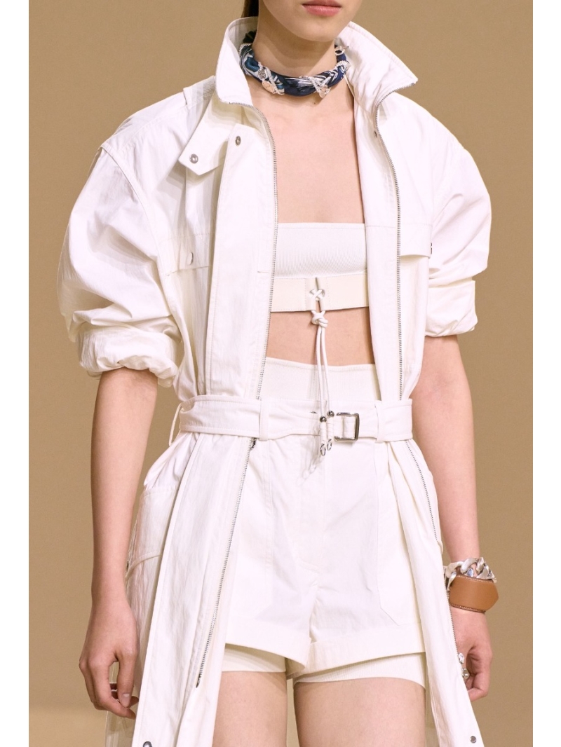 Hermes Lyocell Washed Cotton Equestrian Utilitarian Long Trench Coat