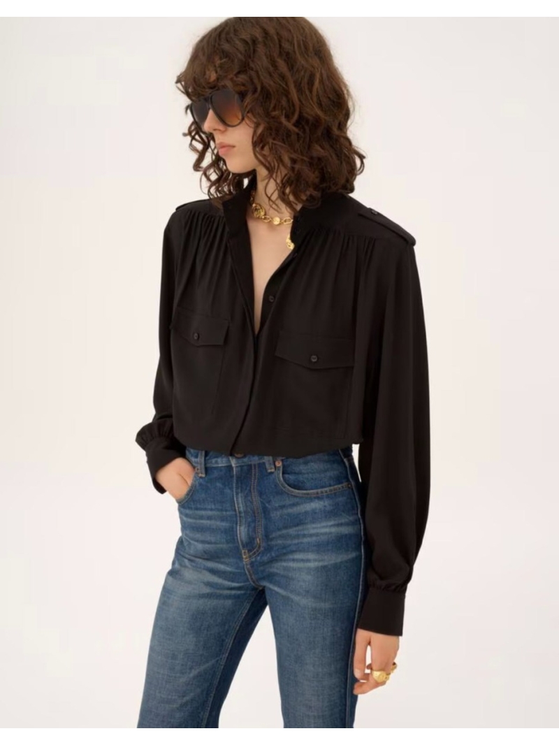 Chloe Relaxed Fit Utility Shirt in Premium Fluid Fabric