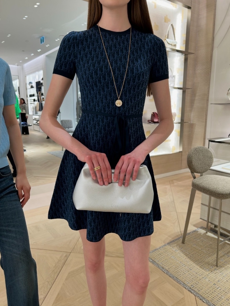 Dior Signature Monogram Knit A-Line Dress in Timeless French Aesthetic
