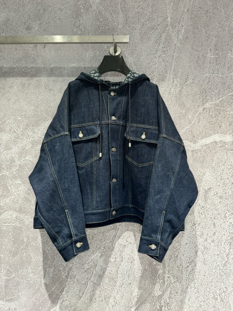 Dior Imported Oblique Monogram Denim Hooded Jacket