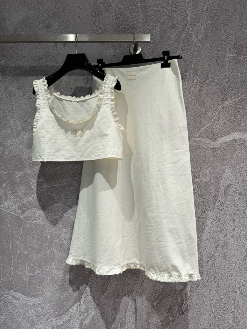 Miu Miu Embroidered Lace Trim Top