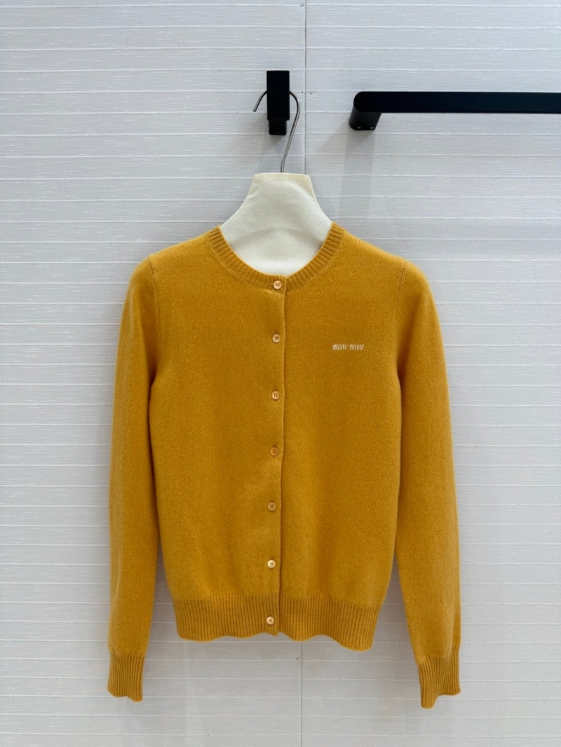 Miu Miu Early Fall New Collection Stylish Color-Block Letter Cashmere Cardigan