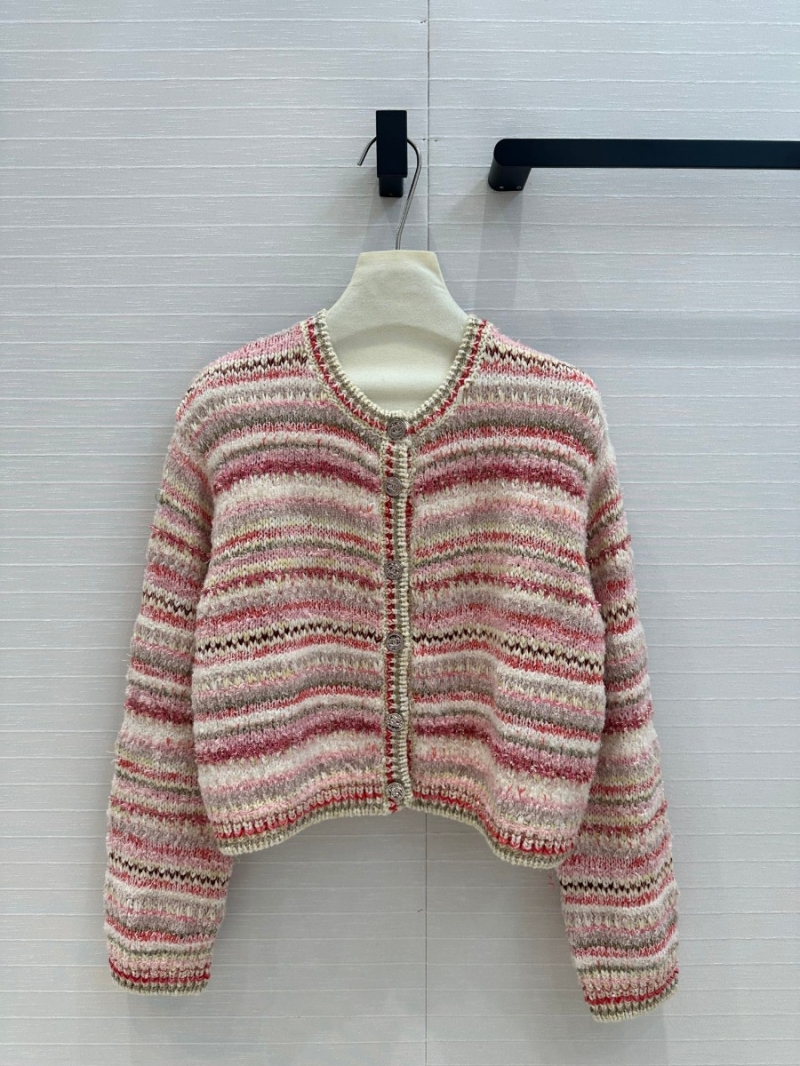 Chanel 24B Collection Cashmere Multi-Color Striped Knit Cardigan