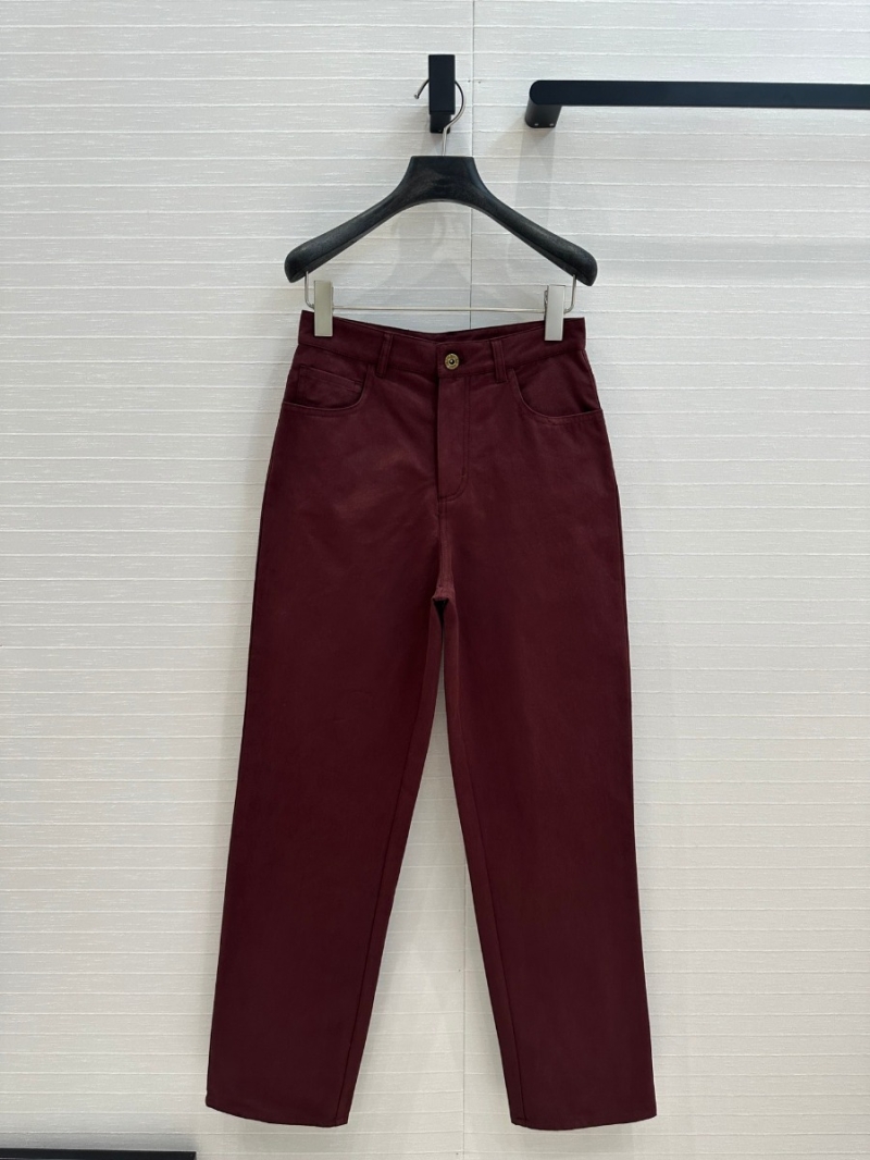 Miu Miu 24 Early Autumn Collection Straight-Leg Trousers in Red-Brown