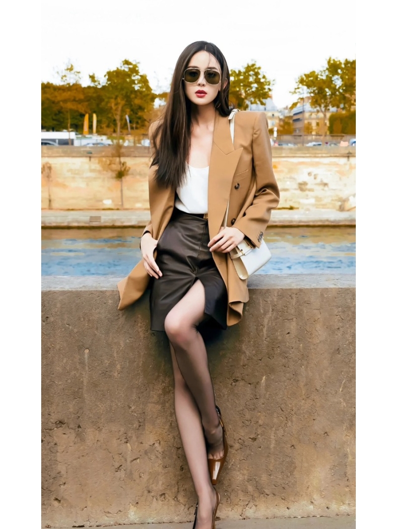 Saint Laurent YSL Wool Gabardine Blazer in Soft Brown