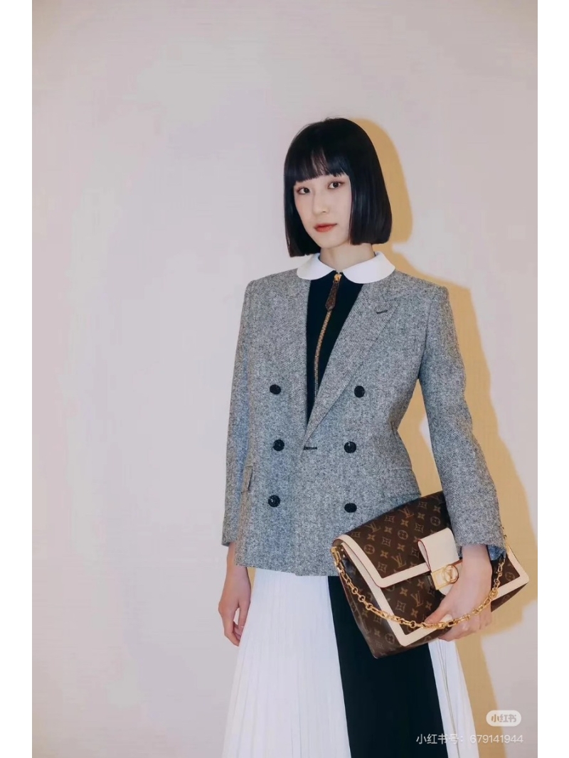 Louis Vuitton LV Early Fall Gray Wool Double-Breasted Blazer