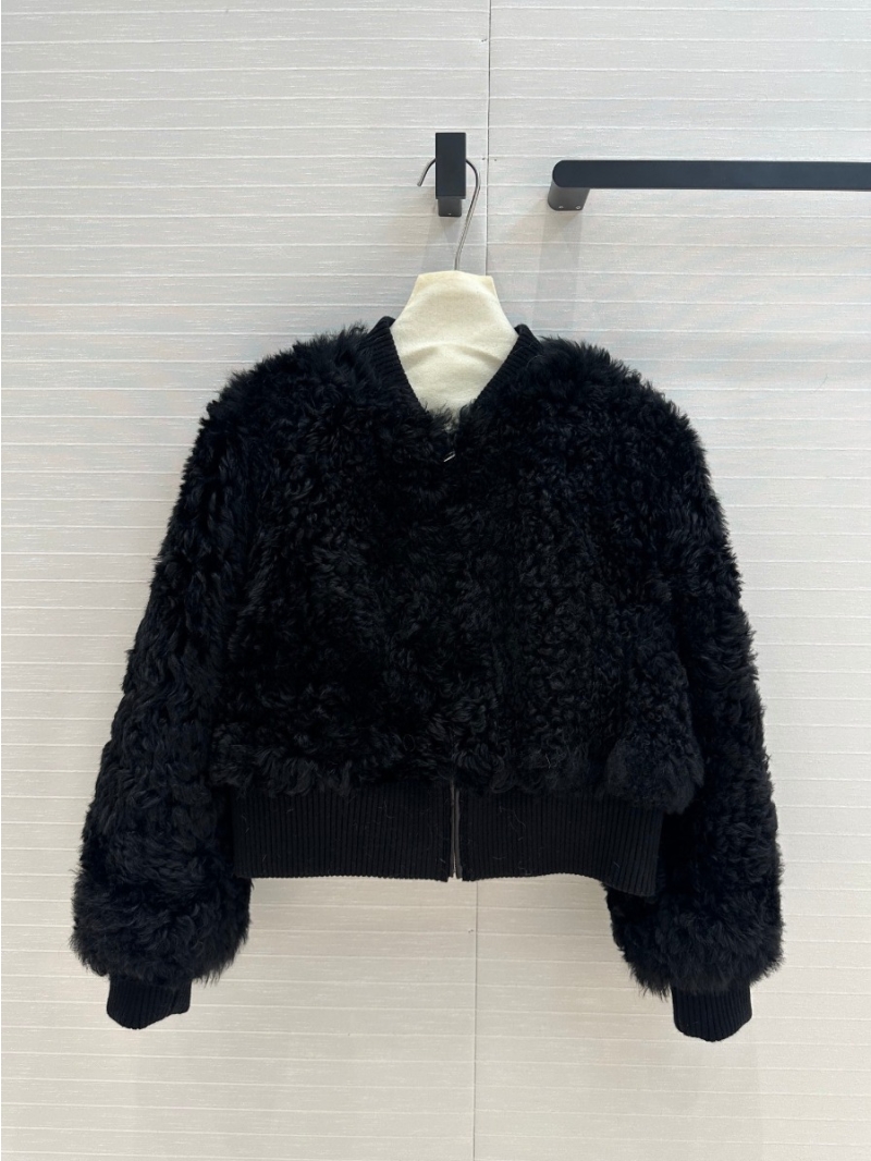 Dior Limited Edition Fall/Winter 2024 Shearling Jacket. Black