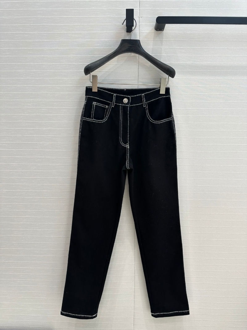 Chanel Coco Neige Collection Sleek Denim Pants in Black