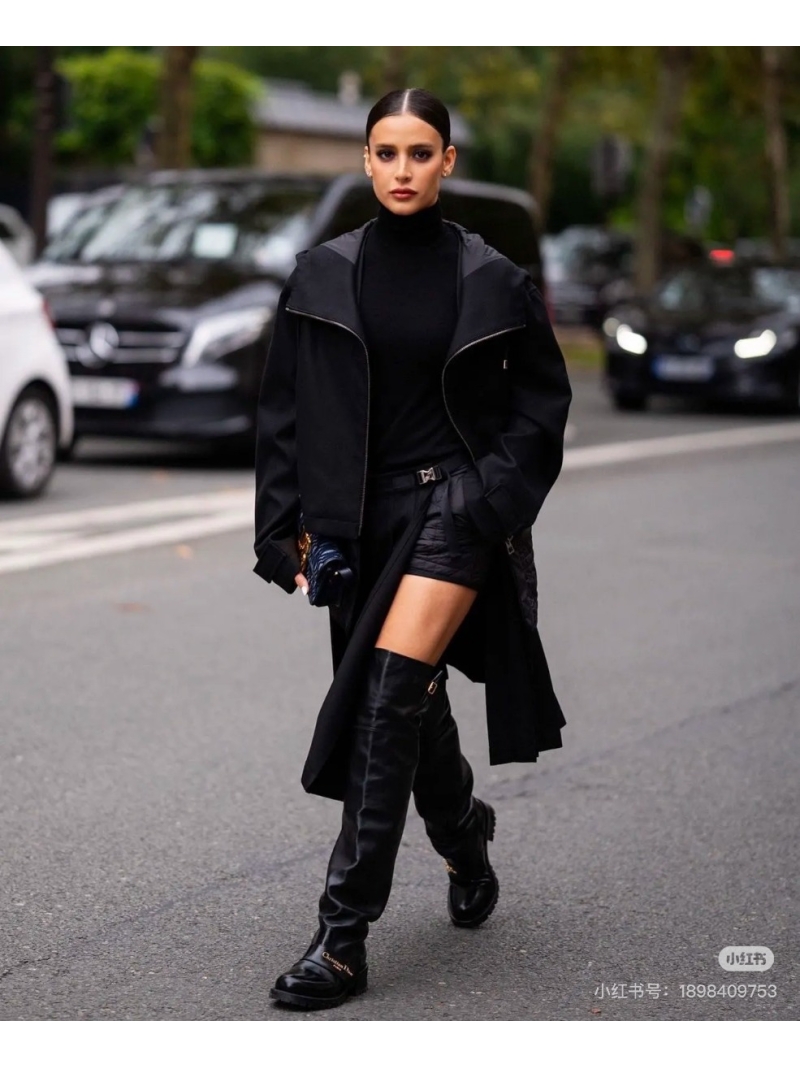 Dior 24 FW Two-Piece Functional Hooded Cotton Coat - Black