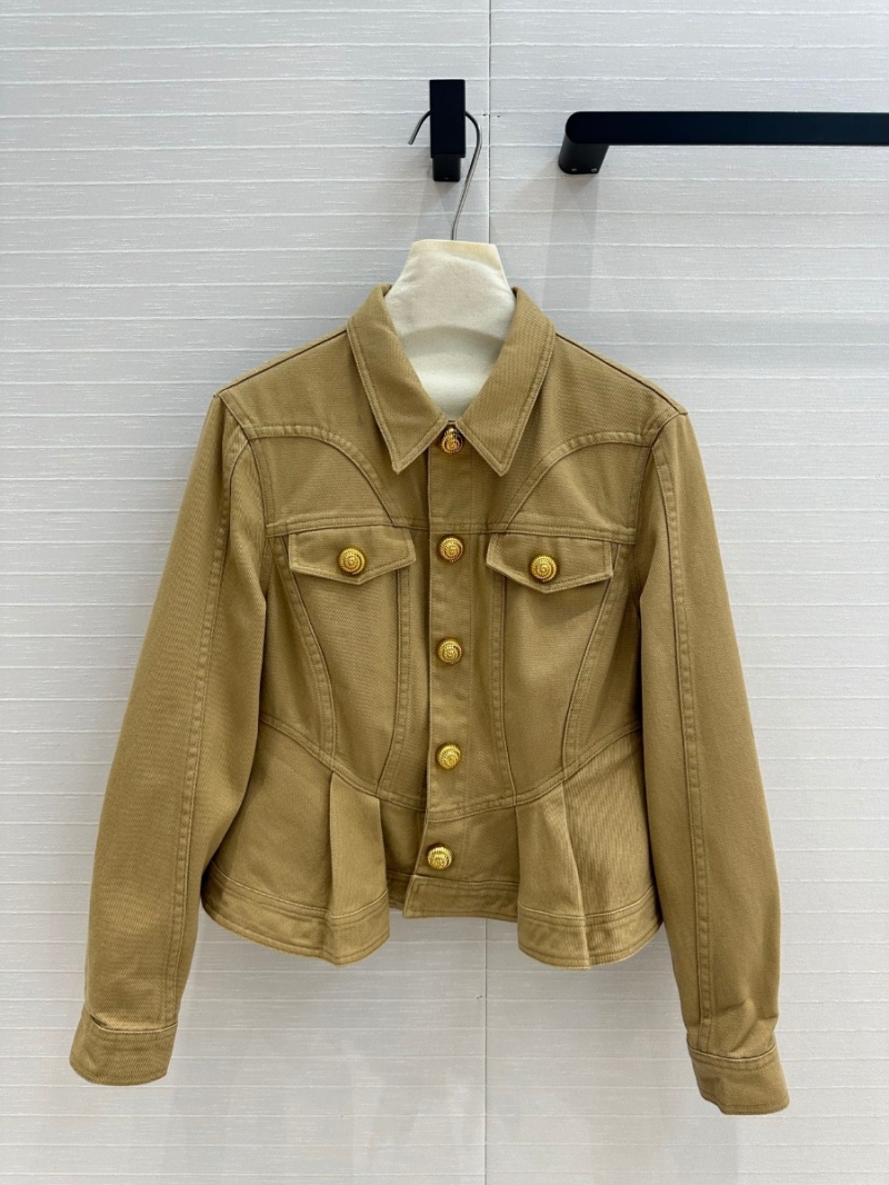 Balmain 2024 Early Autumn Khaki Fitted Denim Jacket