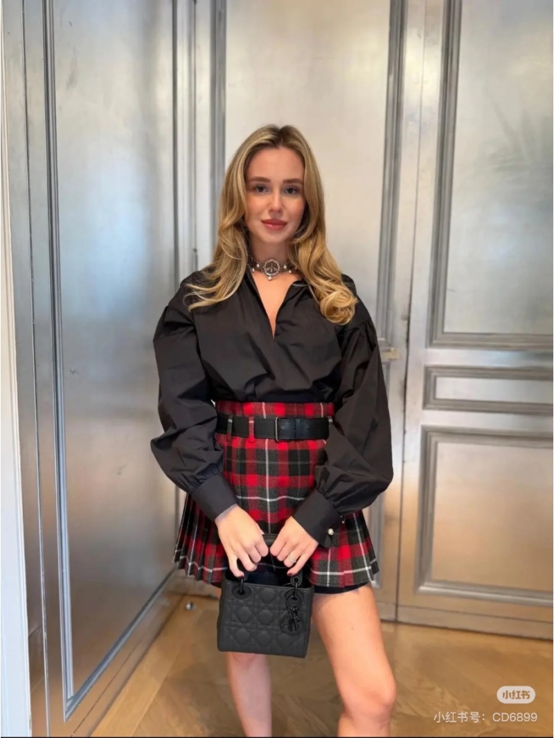 Dior Early Spring 2025 Pearl Cuff Mandarin Collar Oversized Shirt - Black