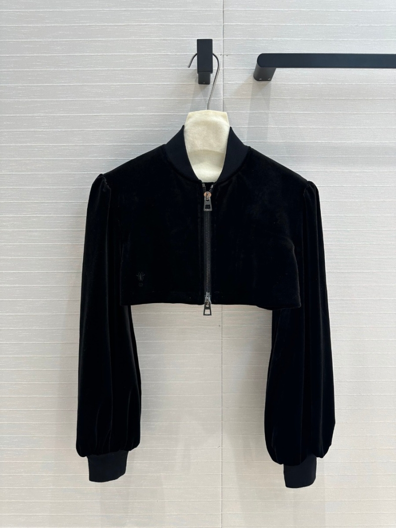Dior Spring 2025 Collection Black Velvet Cropped Jacket