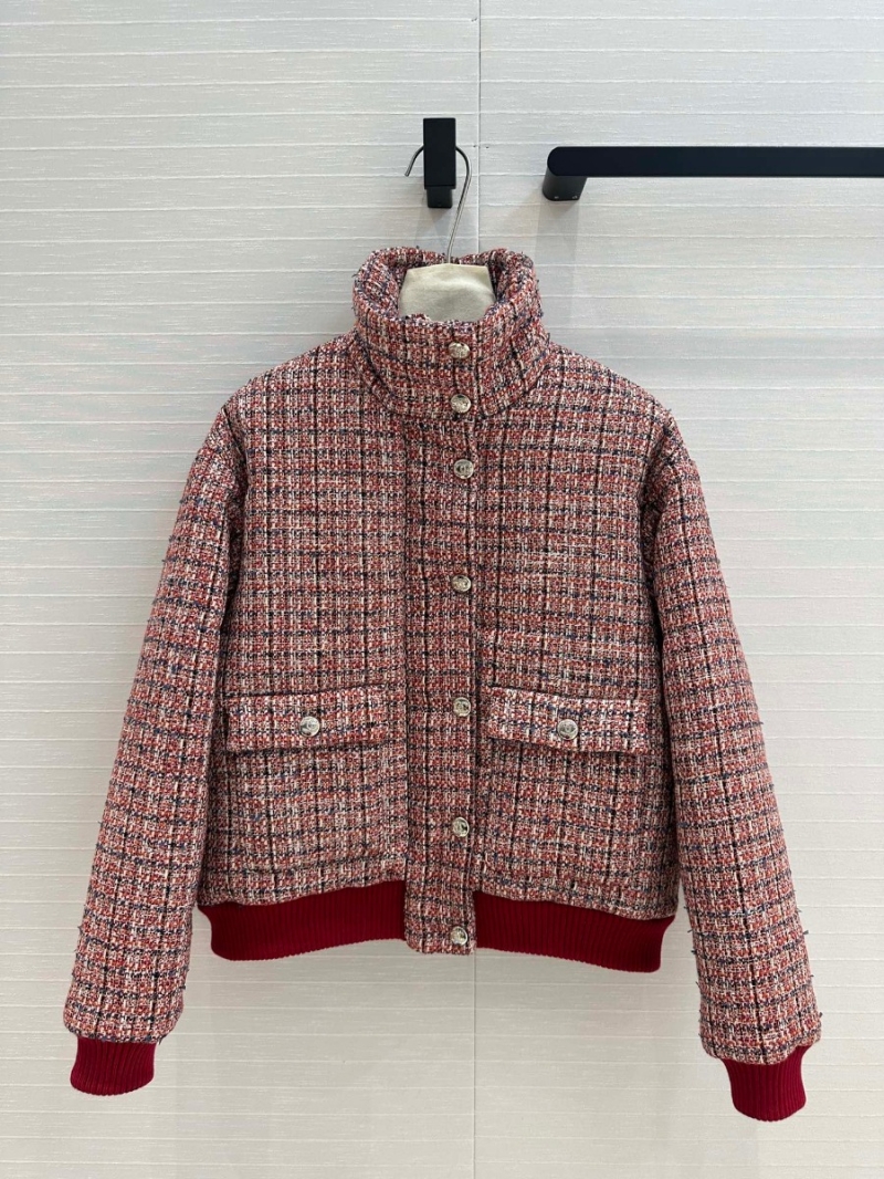 Chanel Fall/Winter 2024 Tweed Quilted Jacket (Red Plaid)