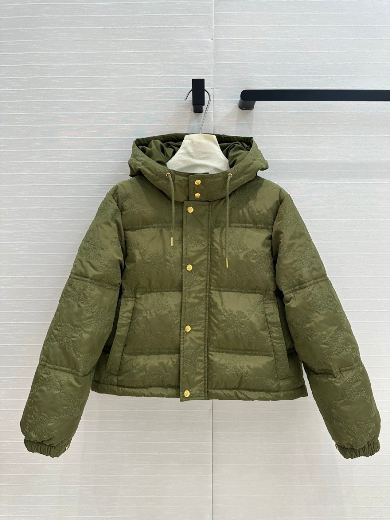 Celine 24 Autumn/Winter Embroidered Triumph Green Down Jacket