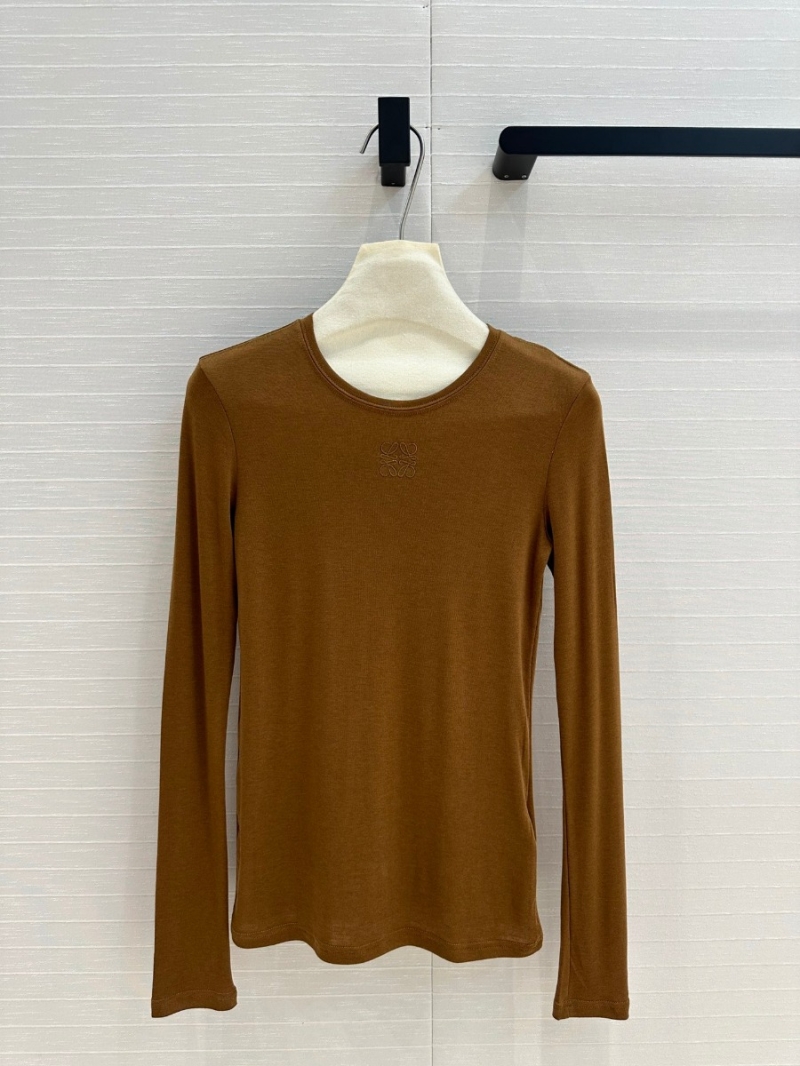 Loewe Fall/Winter 24 Collection Elegant Wool Base Layer Top - Brown