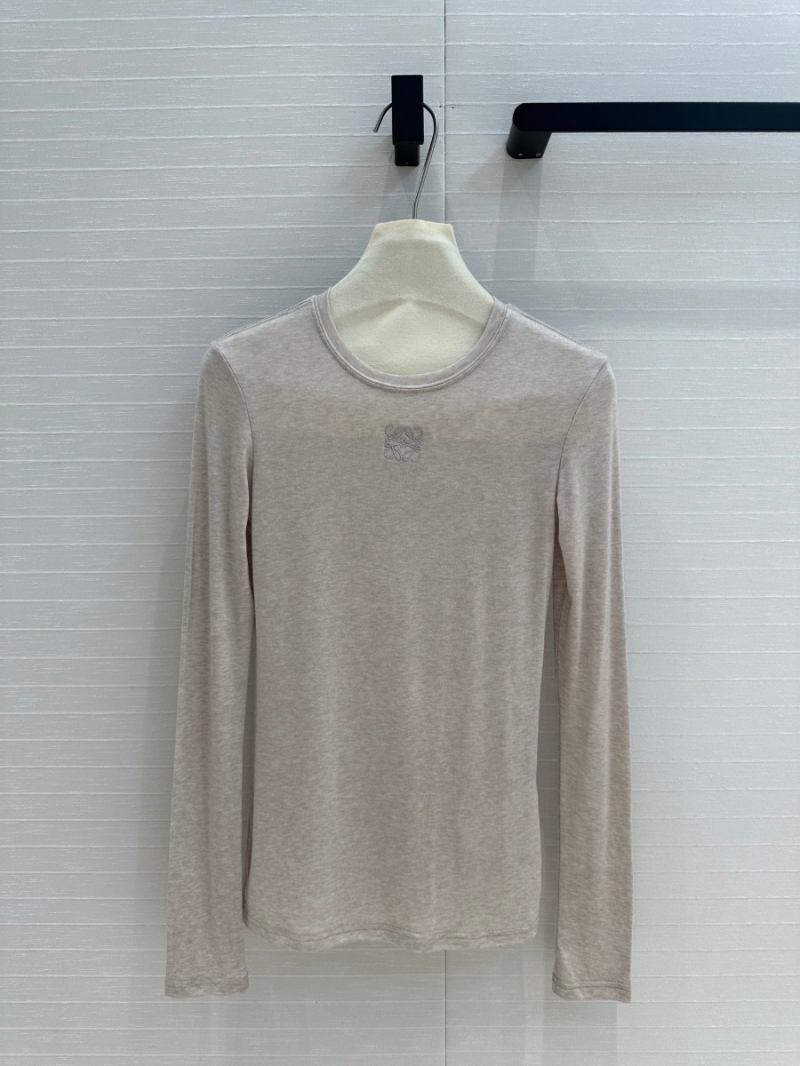 Loewe Fall/Winter 24 Collection Elegant Wool Base Layer Top - Beige