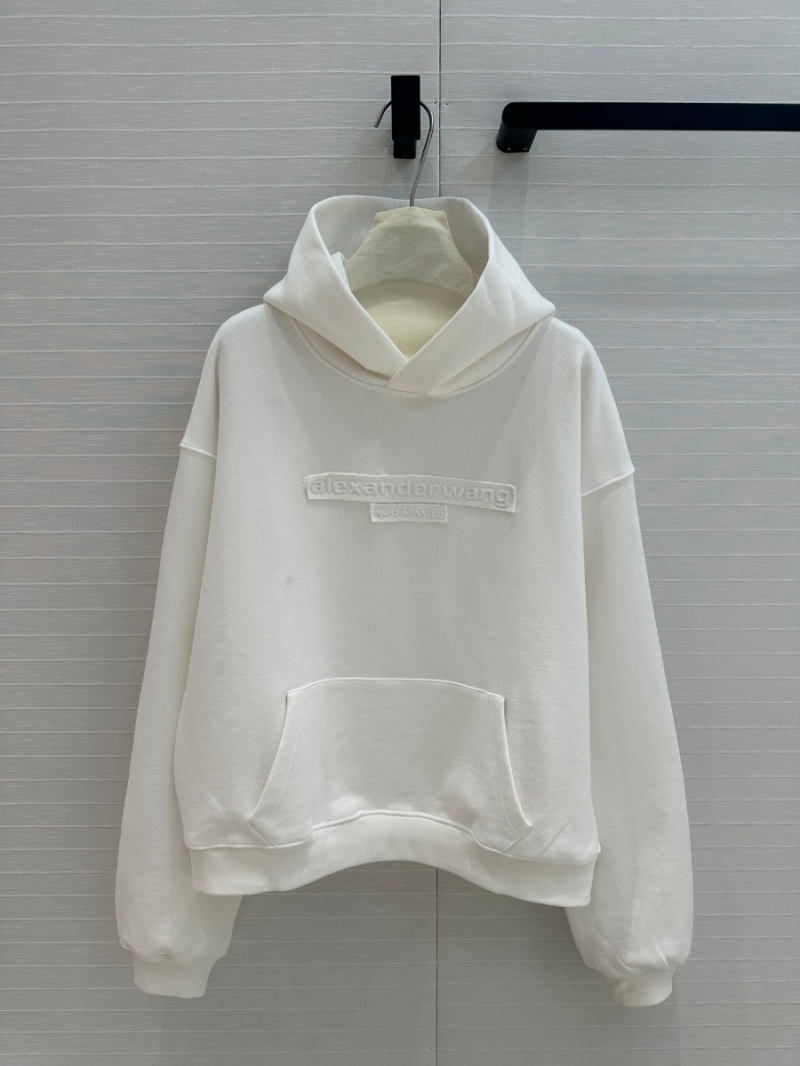 Alexander Wang 24 Fall/Winter Collection Embossed Logo Hoodie in White