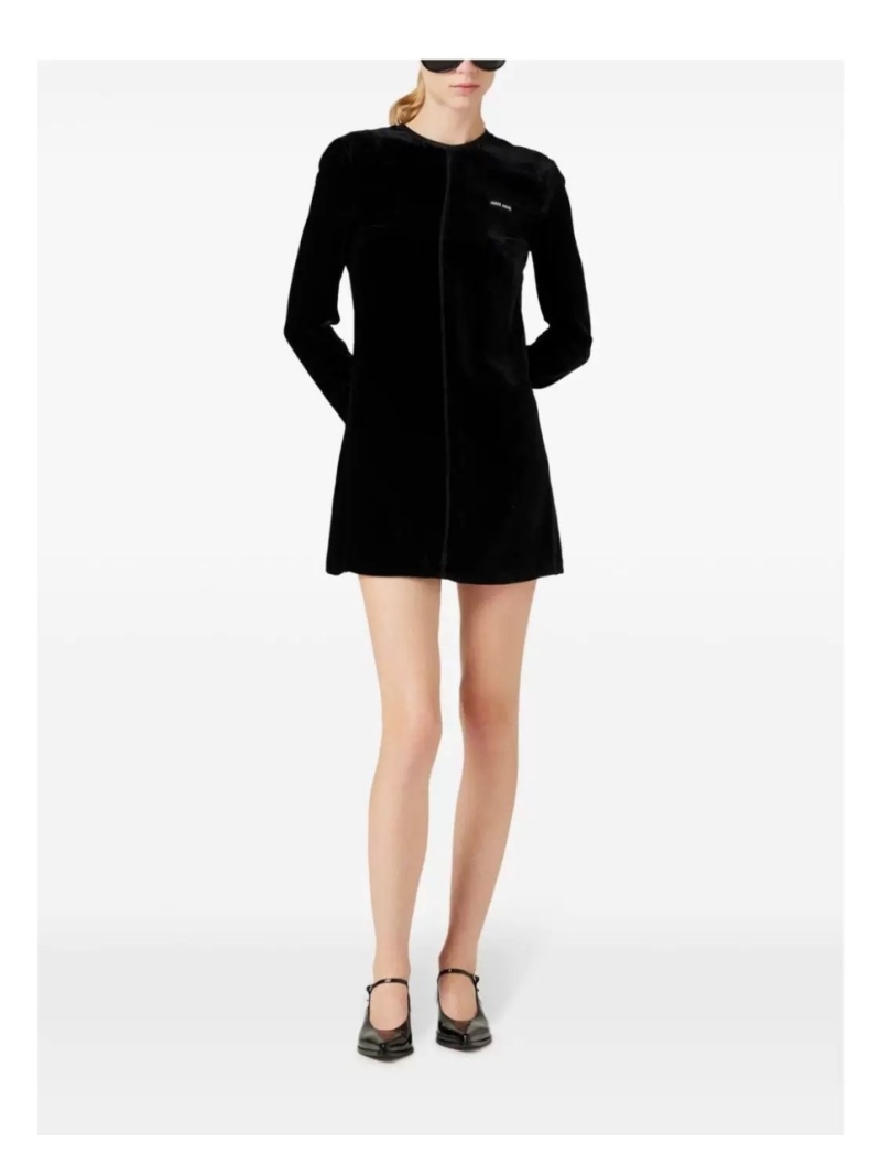 Miu Miu 24 Collection Black Velvet Dress