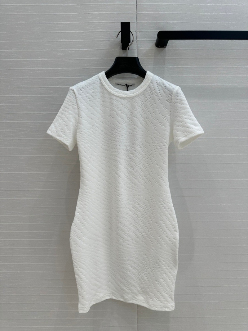 Alexander Wang Spring Collection Embossed Logo Mini Dress - White