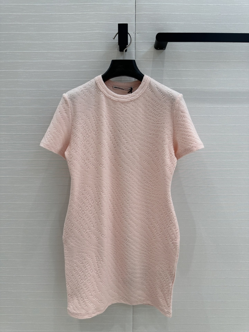 Alexander Wang Spring Collection Embossed Logo Mini Dress - Pink