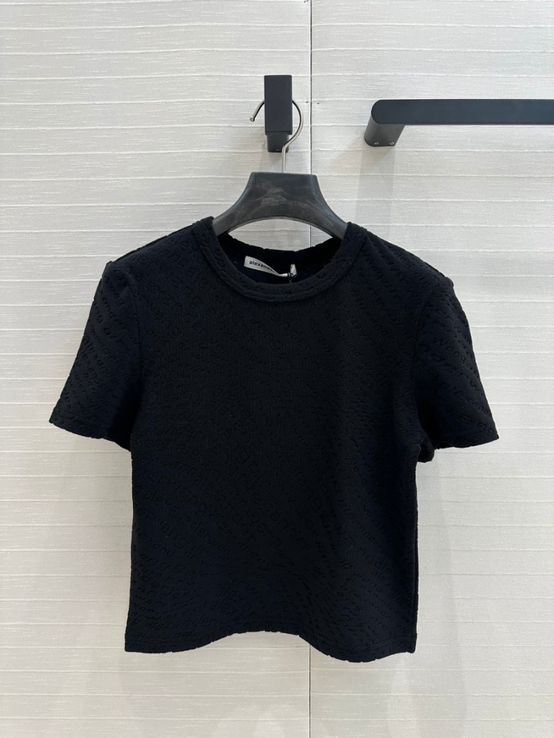 Alexander Wang Embossed Logo Cropped Tee - Black