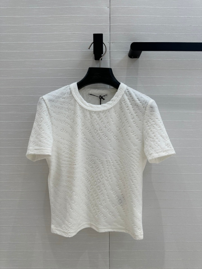 Alexander Wang Embossed Logo Cropped Tee - White