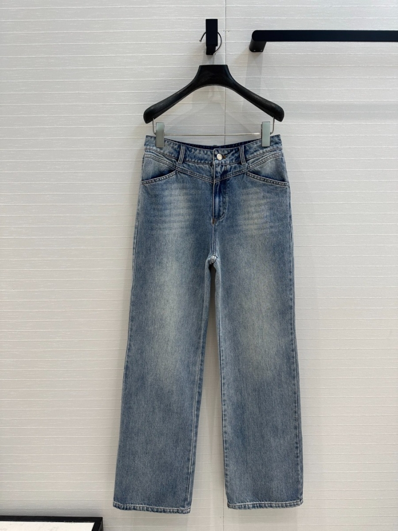 Alexander Wang Streetwear Vintage Straight-Leg Jeans Light Blue