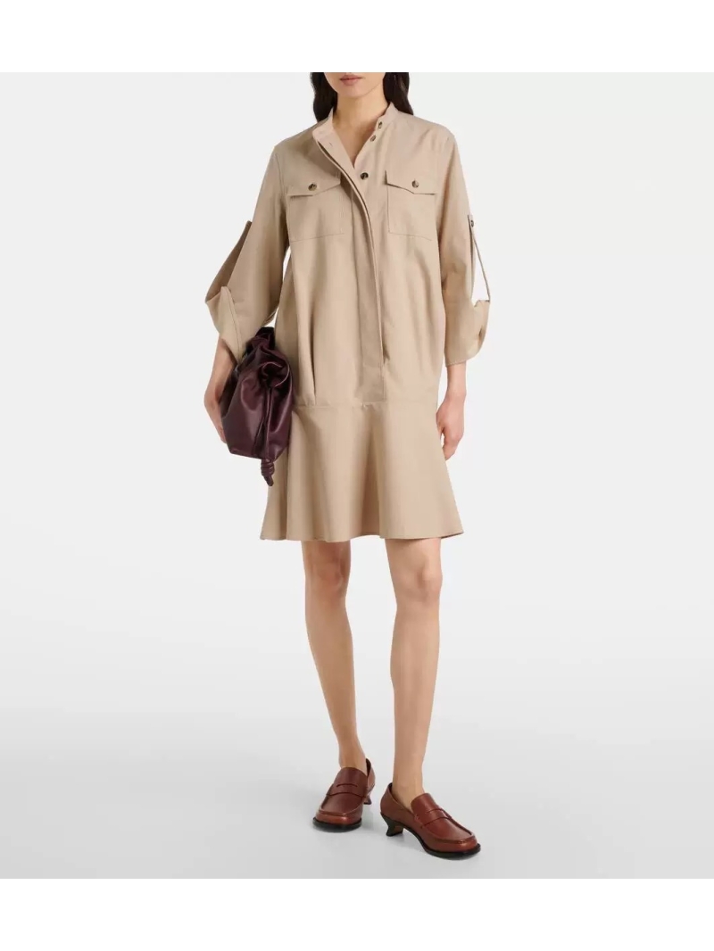 Loewe Early Spring Elegant Shirt Dress Beige