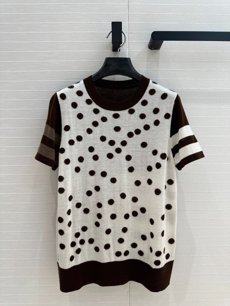 Hermes Early Spring 2025 Chic Polka Dot Knit Top White