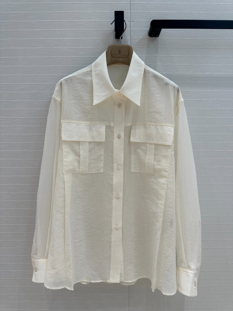 Brunello Cucinelli 2025 Spring/Summer Relaxed Cargo Shirt White