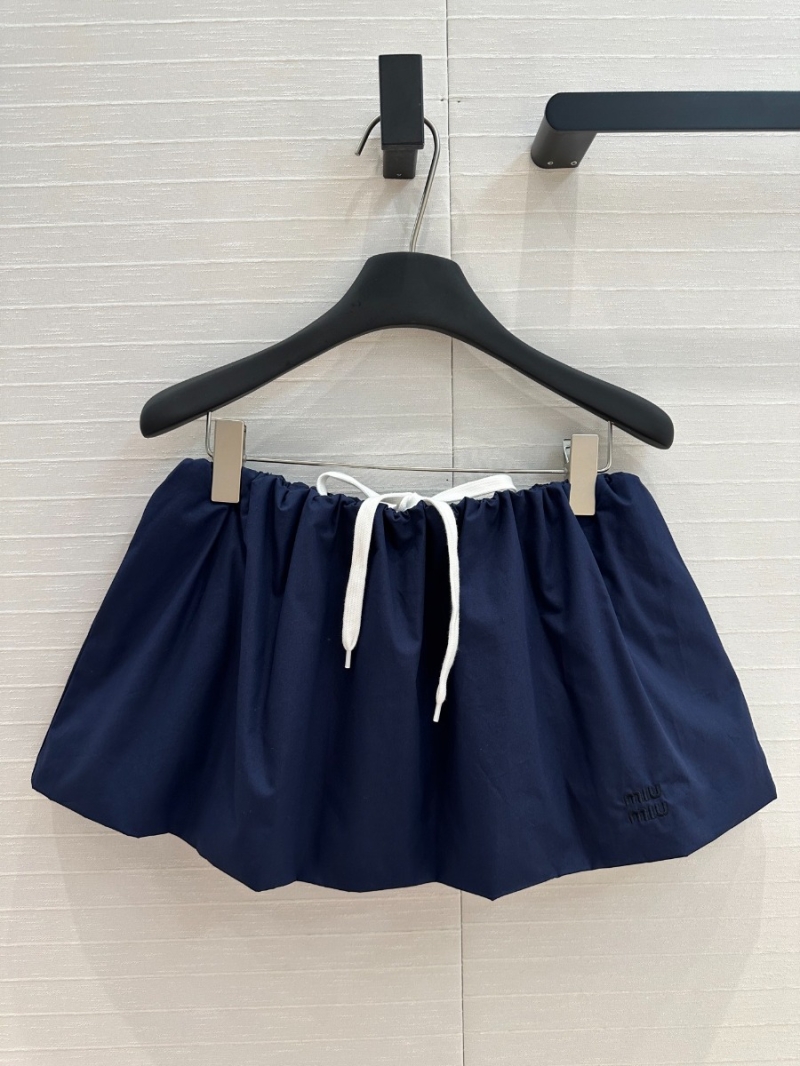 Miu Miu Retro Chic Playful Bubble Skirt Navy