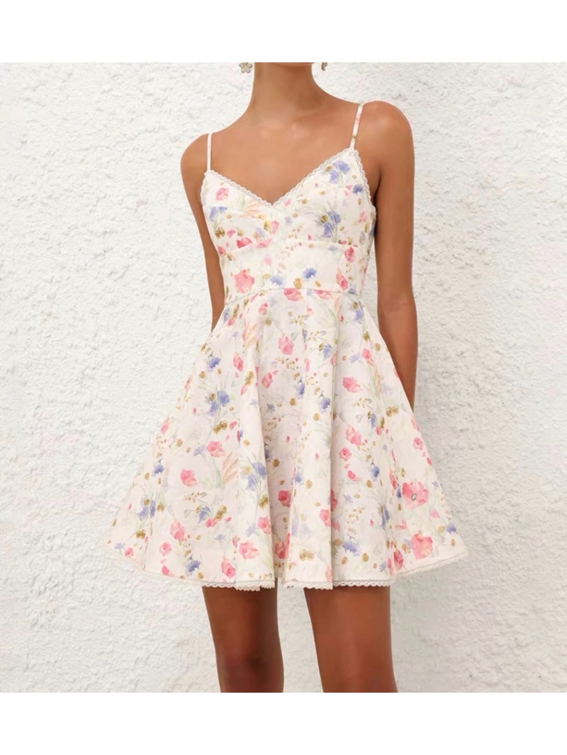 Zimmermann Resort Charm Floral Slip Dress in Multicolor