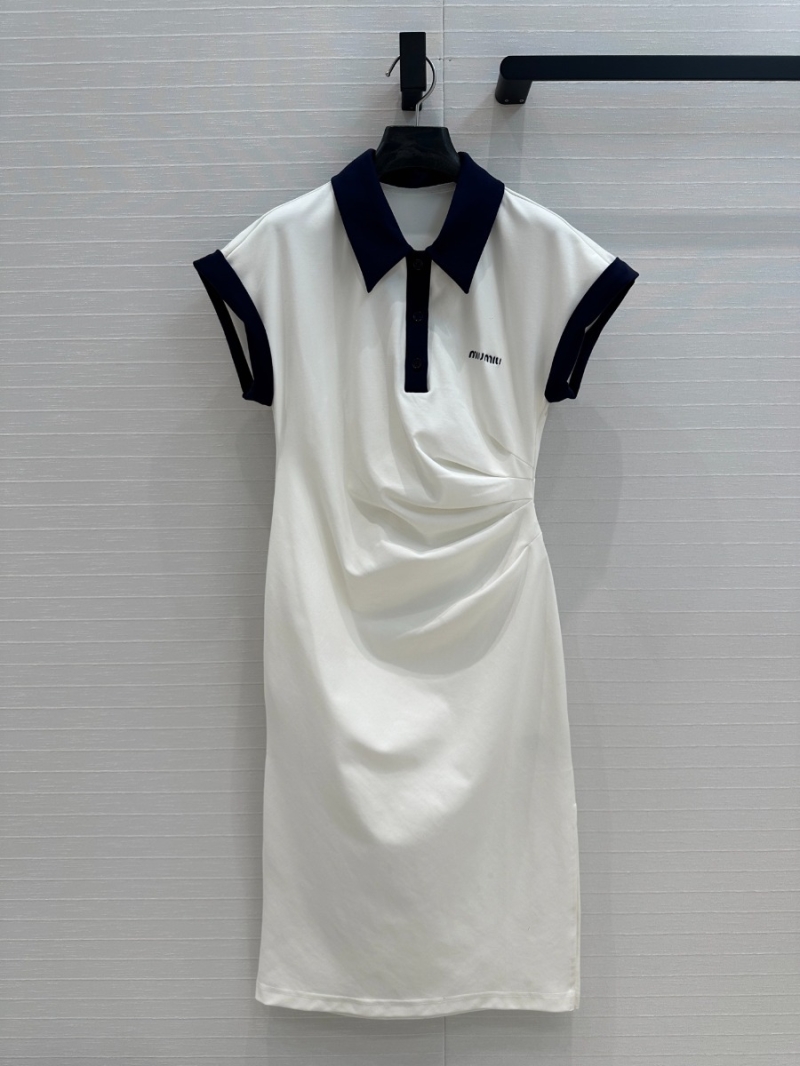 Miu Miu Spring/Summer 2025 Chic Polo Dress in White