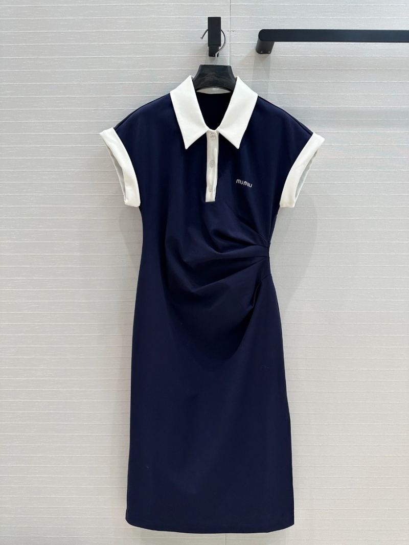 Miu Miu Spring/Summer 2025 Chic Polo Dress in Navy